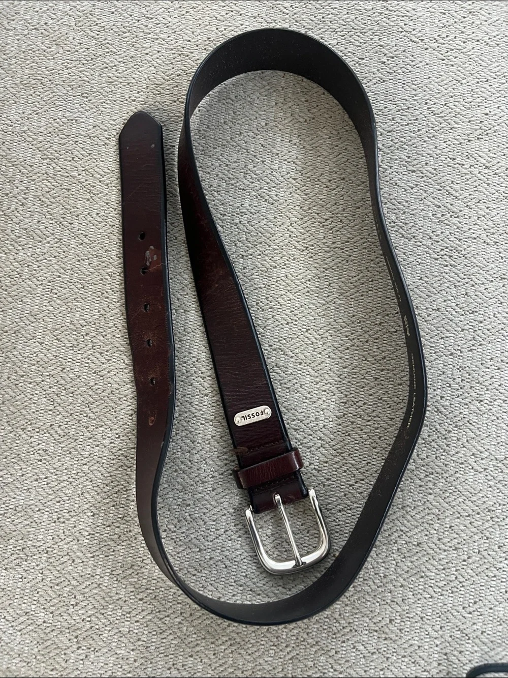 Fossil Classi Leather Belt in Dark Brown Men vintage